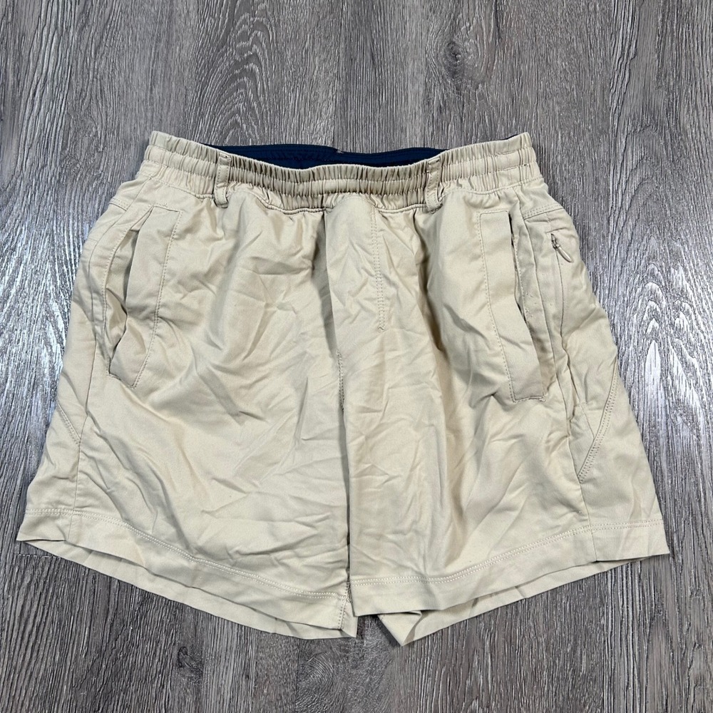 Birddogs The Sunrise Crew Shorts Size Small 5" Inseam Khaki Tan Lined Drawstring